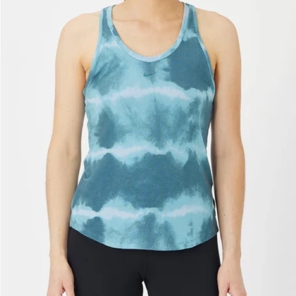Nike Women's Summer Luxe Print Racerback Tank Top Green Size Small - Picture 1 of 8
